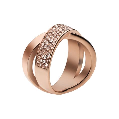 michael kors rose gold crossover ring